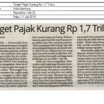 Target Pajak Kurang Rp 1,7 Triliun